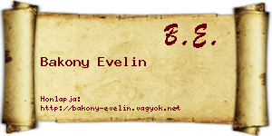Bakony Evelin névjegykártya